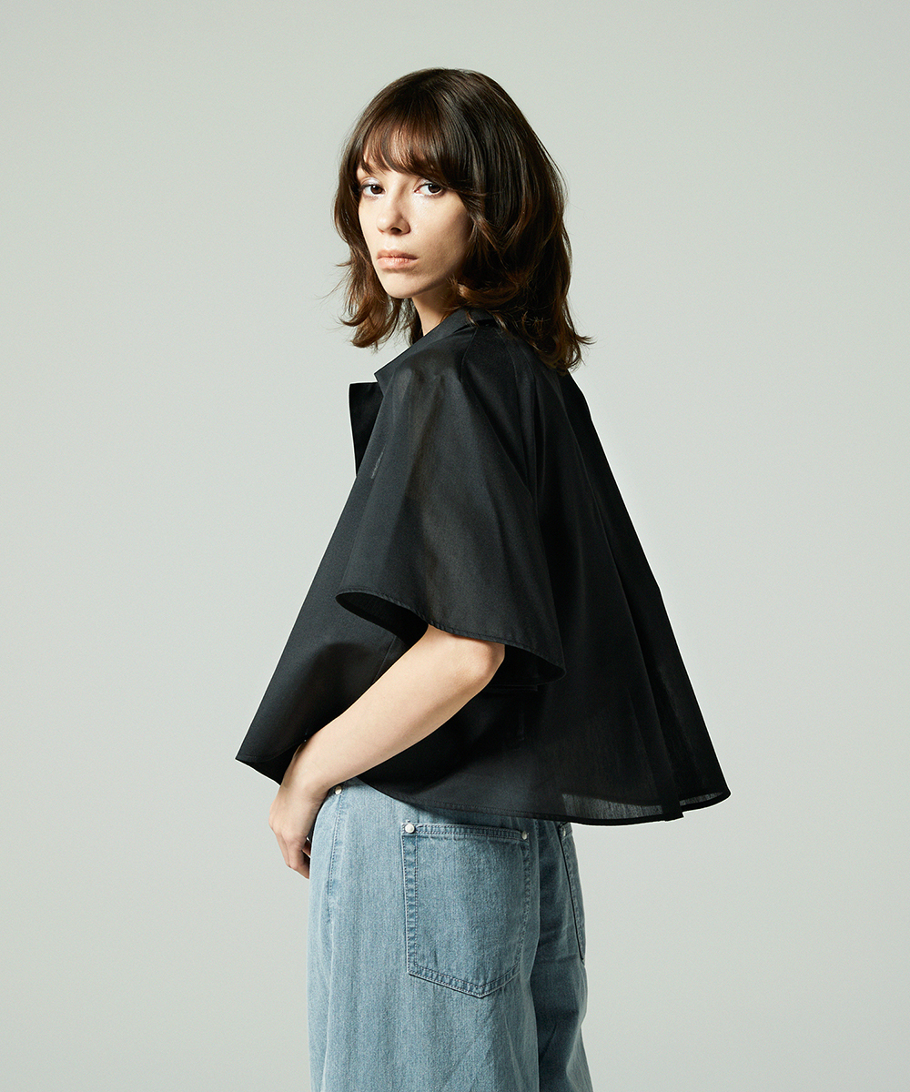 EAUVIRE オープンカラーシャツ ネイビー