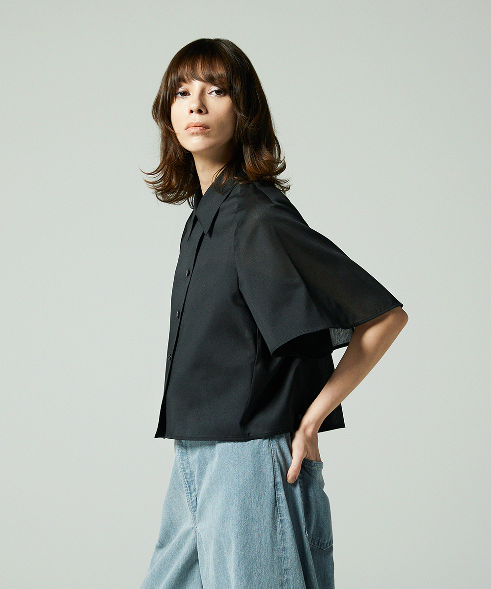 EAUVIRE オープンカラーシャツ ネイビー