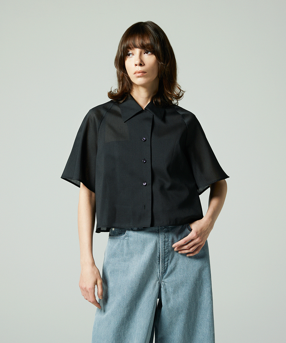 EAUVIRE オープンカラーシャツ ネイビー