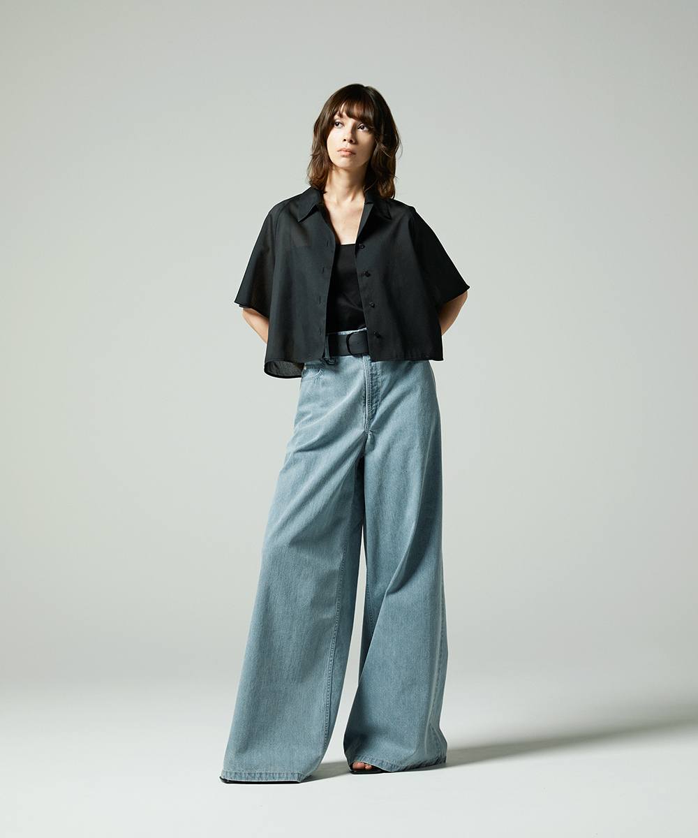 EAUVIRE オープンカラーシャツ ネイビー