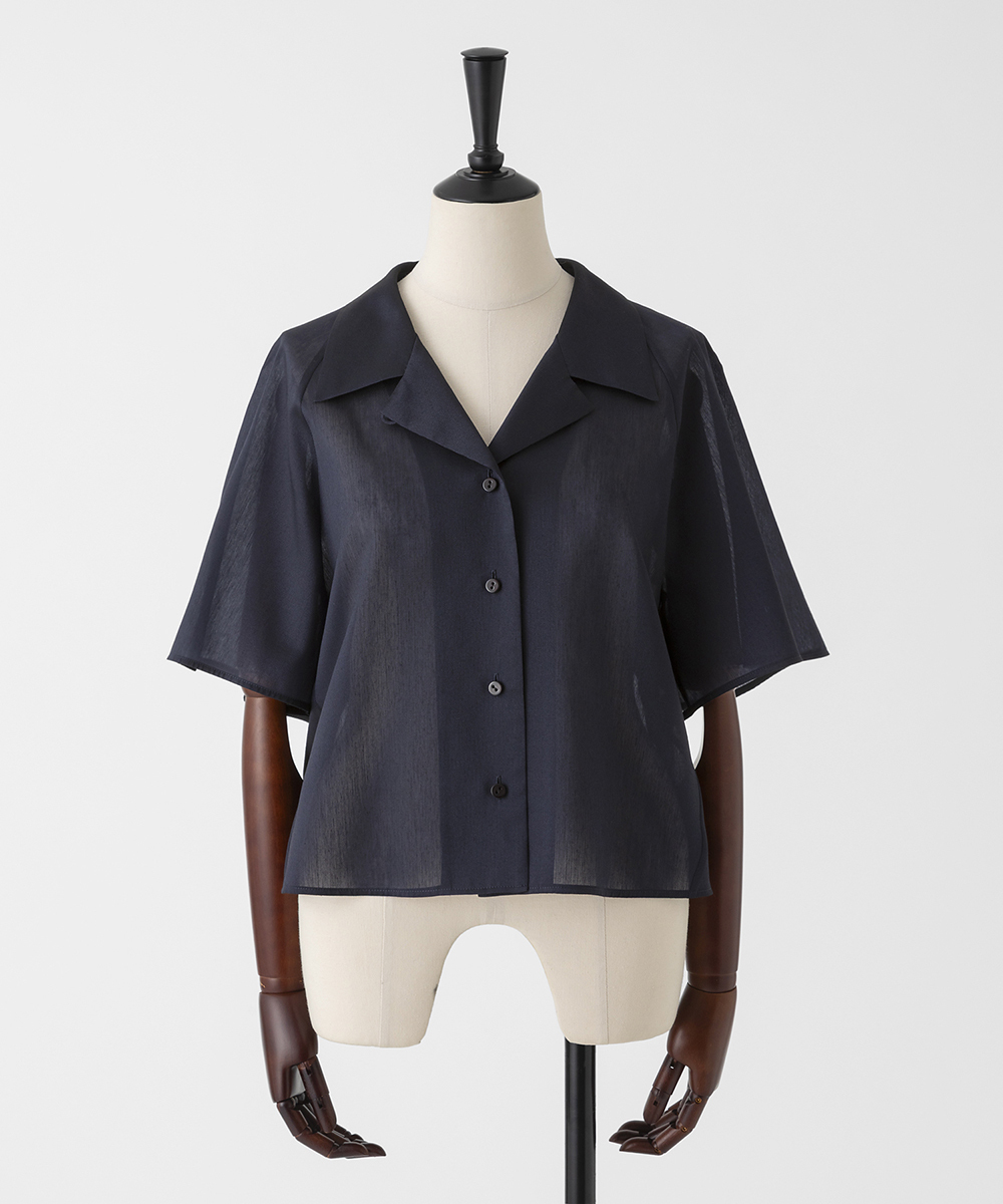 EAUVIRE オープンカラーシャツ ネイビー