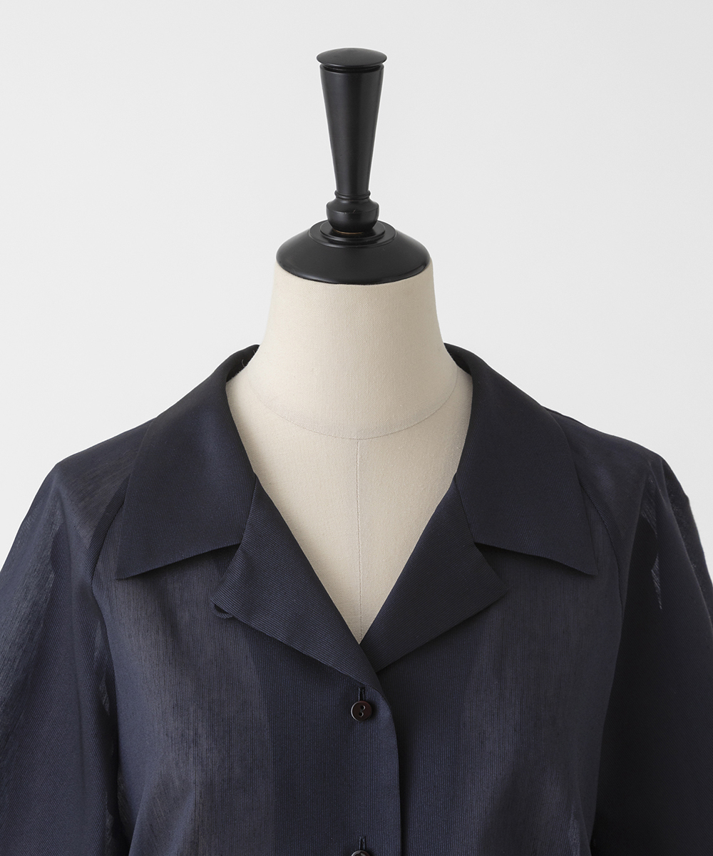 EAUVIRE オープンカラーシャツ ネイビー