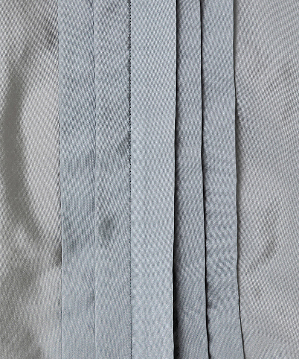 EAUVIRE シルク混タフタボウブラウス グリーン