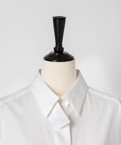 EAUVIRE スロートタブ付きシャツ ホワイト