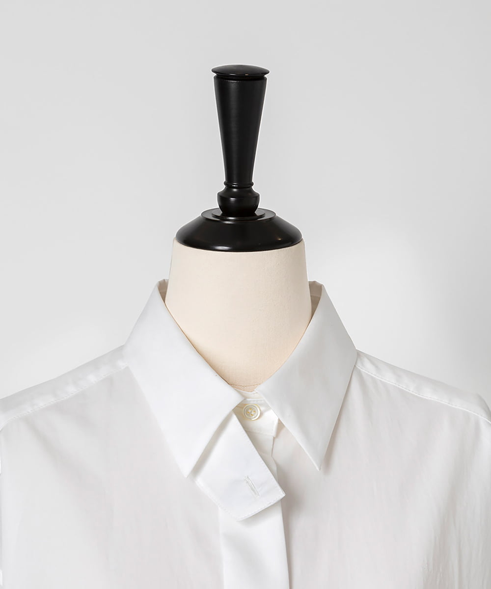 EAUVIRE スロートタブ付きシャツ ホワイト