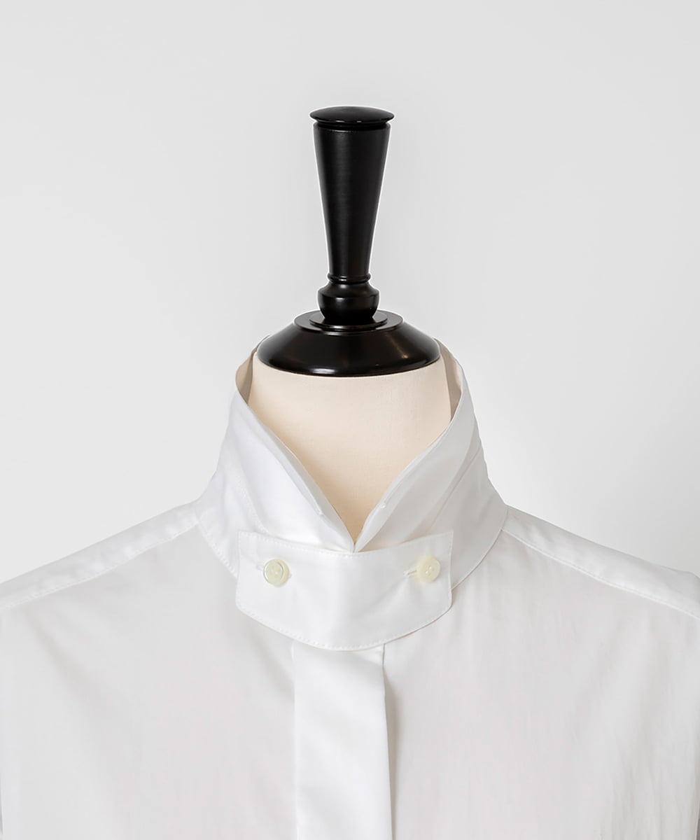 EAUVIRE スロートタブ付きシャツ ホワイト