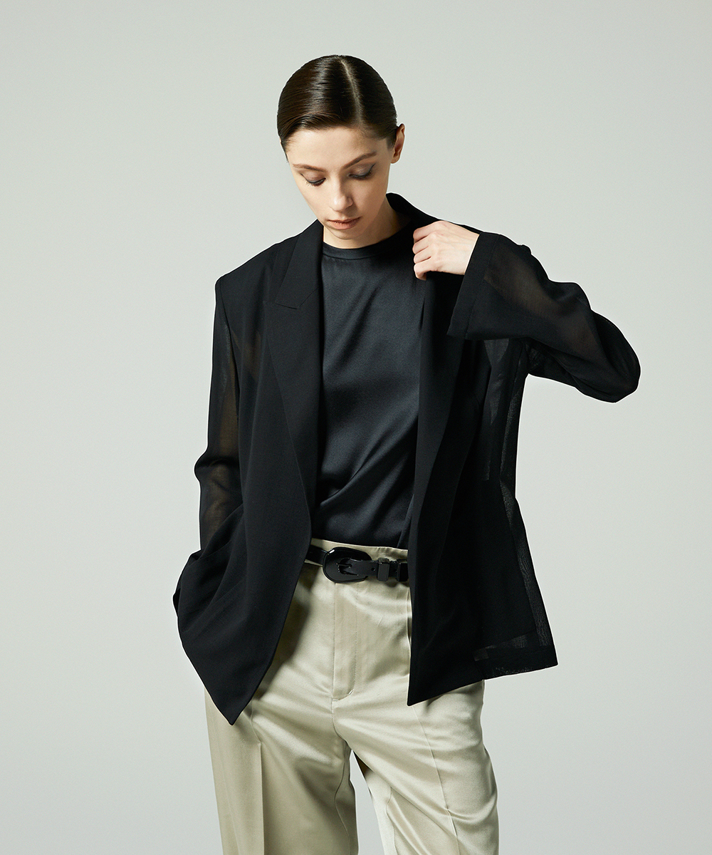 EAUVIRE シアーウールジャケット ブラック