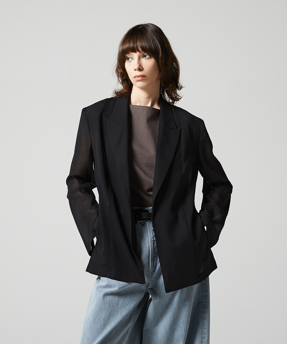 EAUVIRE シアーウールジャケット ブラック