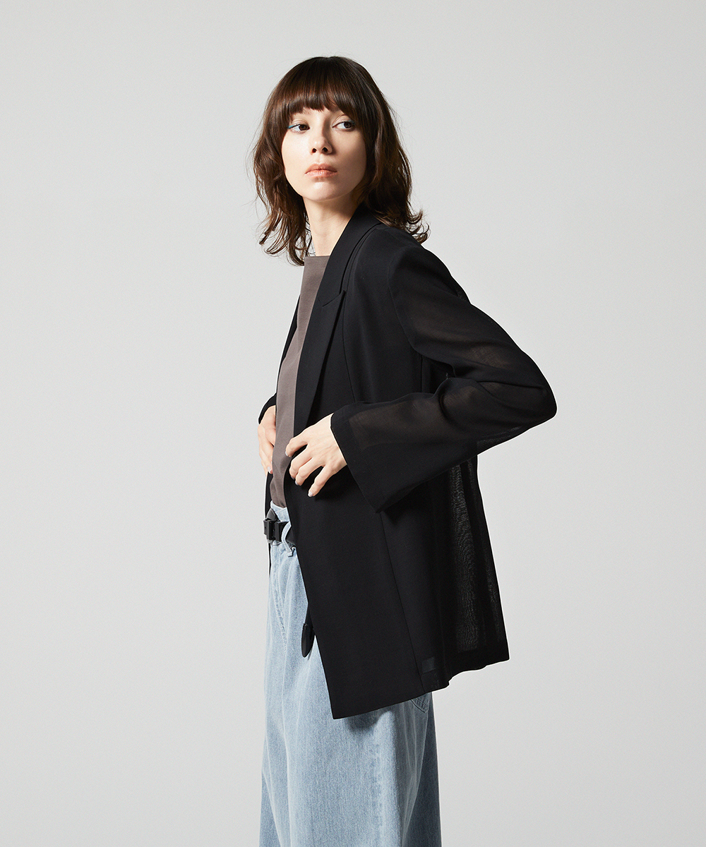 EAUVIRE シアーウールジャケット ブラック