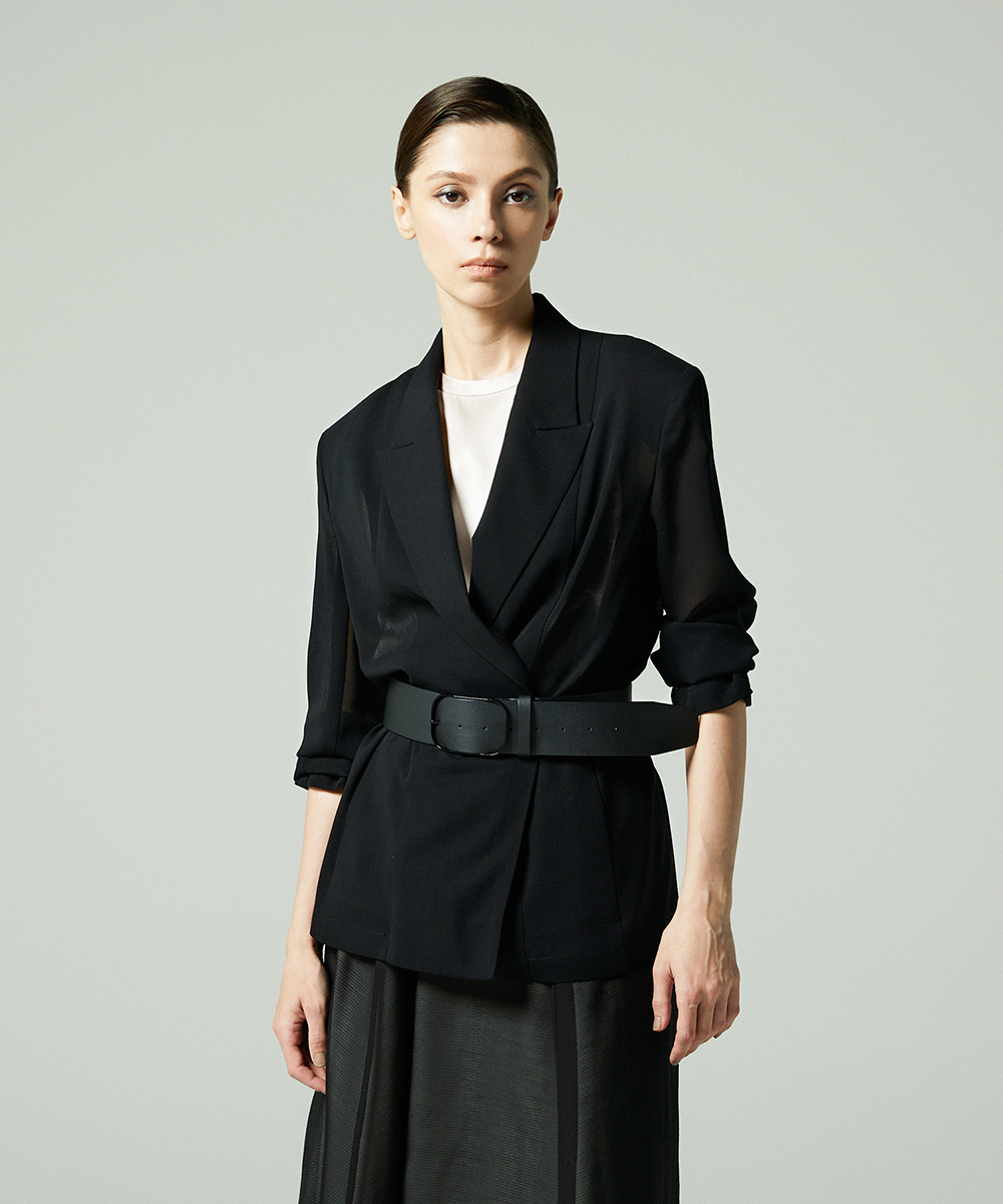 EAUVIRE シアーウールジャケット ブラック