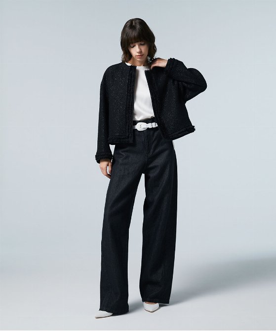 EAUVIRE ノーカラージャケット ブラック