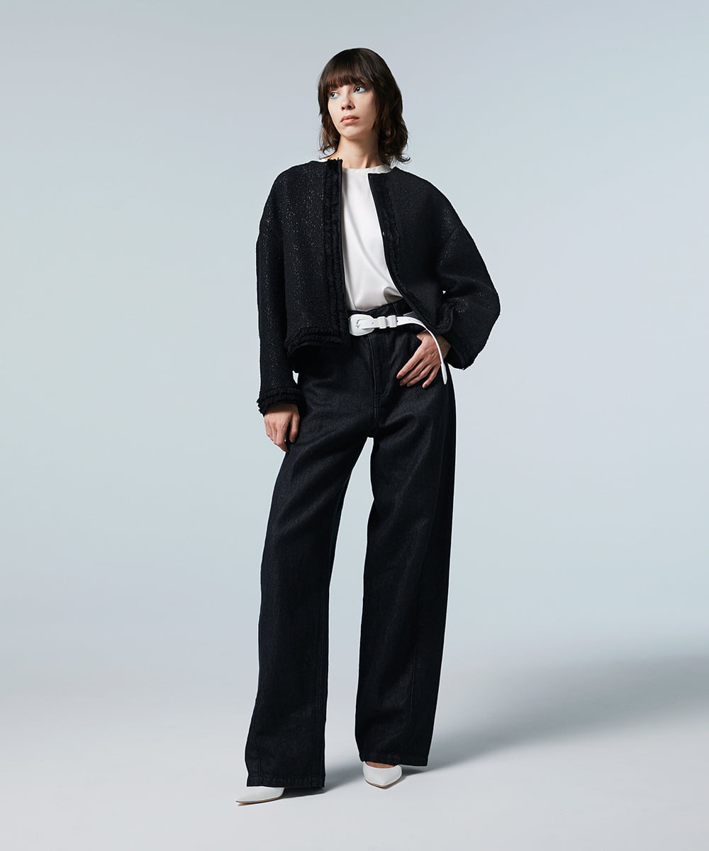 EAUVIRE ノーカラージャケット ブラック