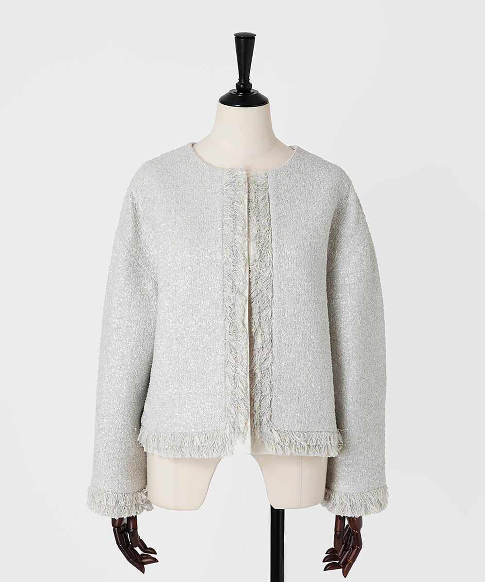 EAUVIRE ノーカラージャケット ライトグレー