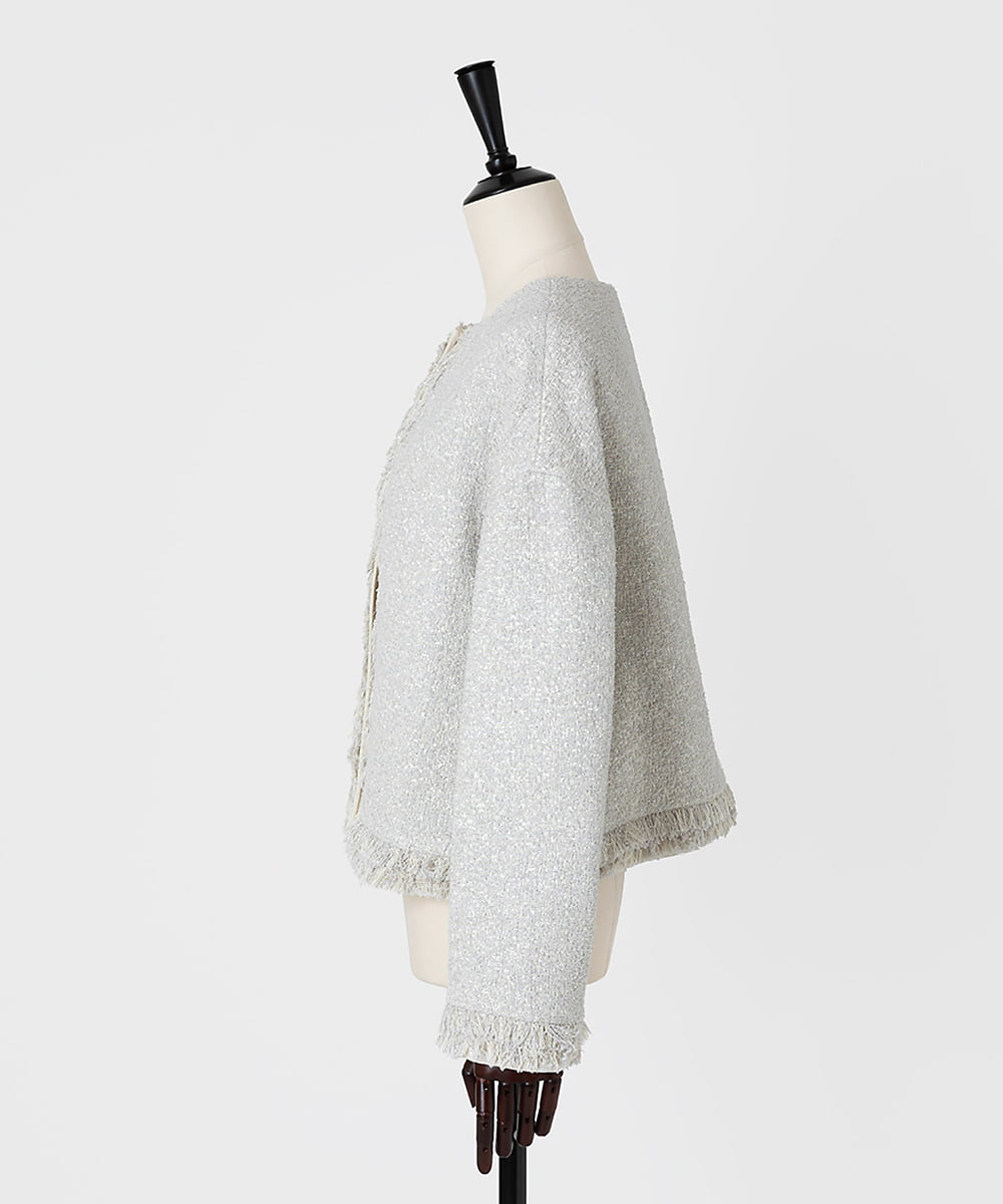 EAUVIRE ノーカラージャケット ライトグレー