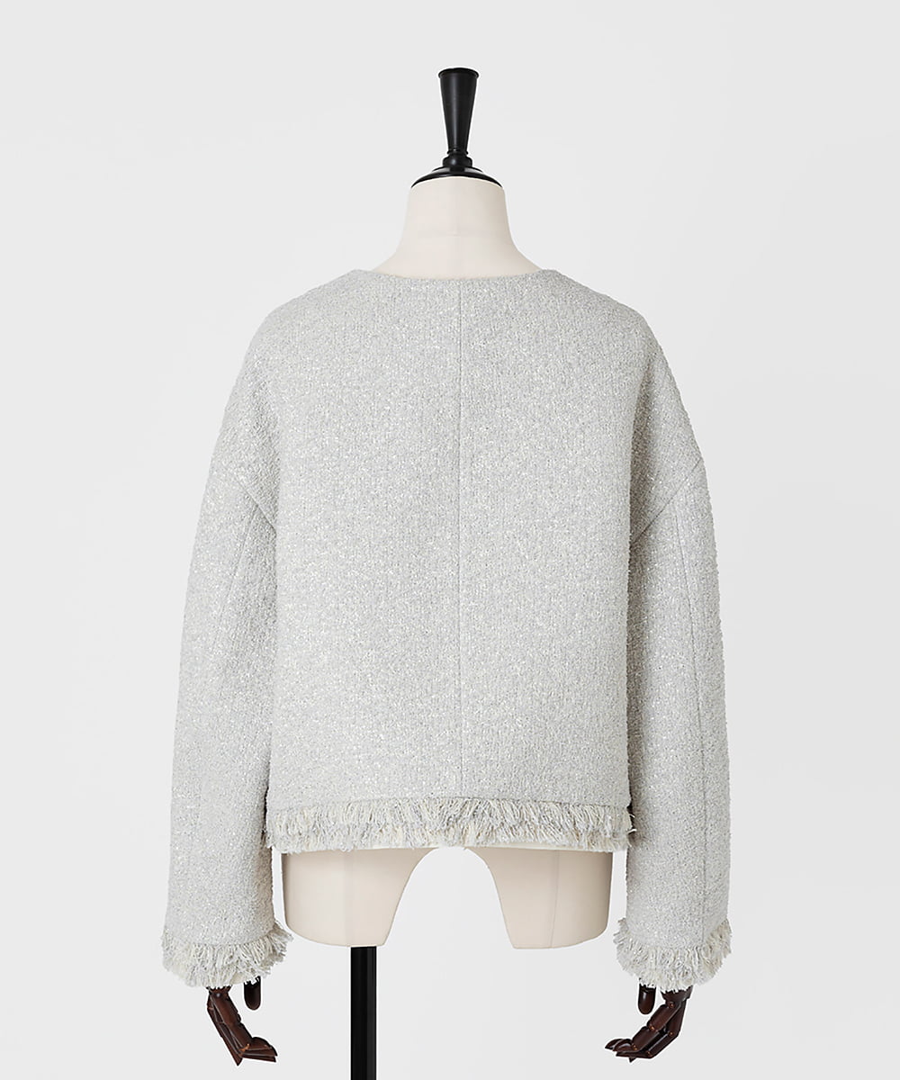 EAUVIRE ノーカラージャケット ライトグレー