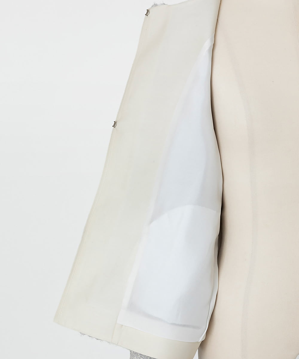 EAUVIRE ノーカラージャケット ライトグレー