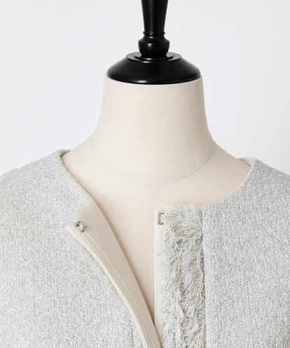 EAUVIRE ノーカラージャケット ライトグレー