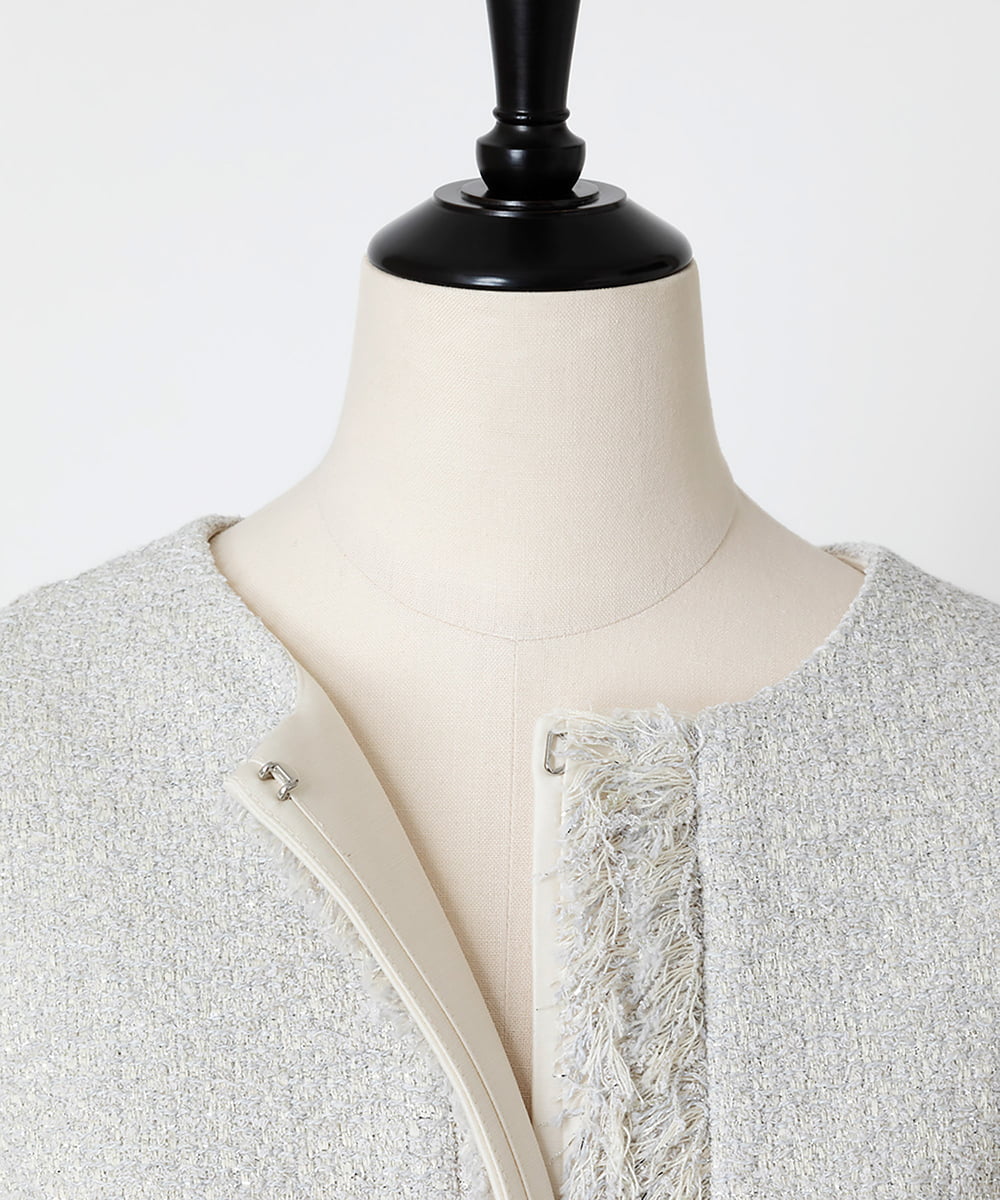 EAUVIRE ノーカラージャケット ライトグレー