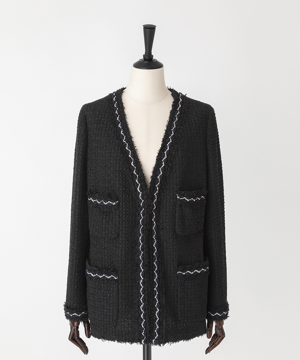EAUVIRE ノーカラージャケット ブラック