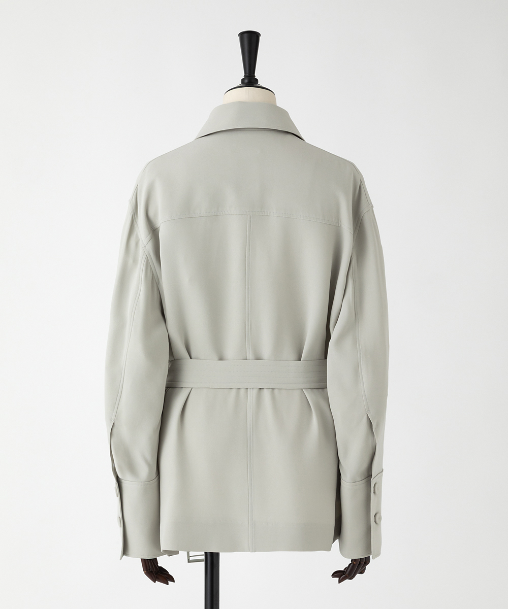 EAUVIRE シルクジョーゼットサファリジャケット セージ