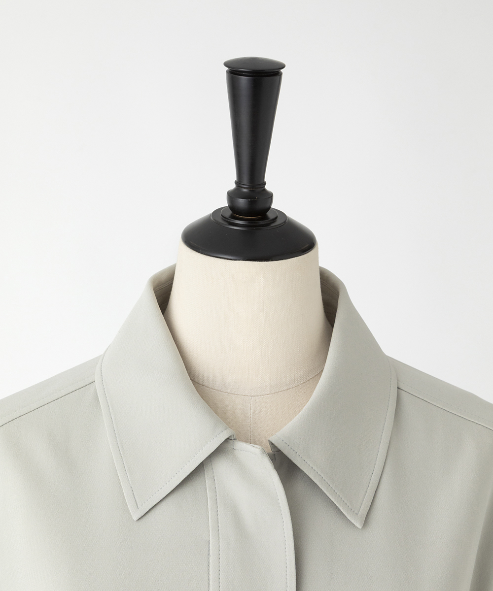 EAUVIRE シルクジョーゼットサファリジャケット セージ