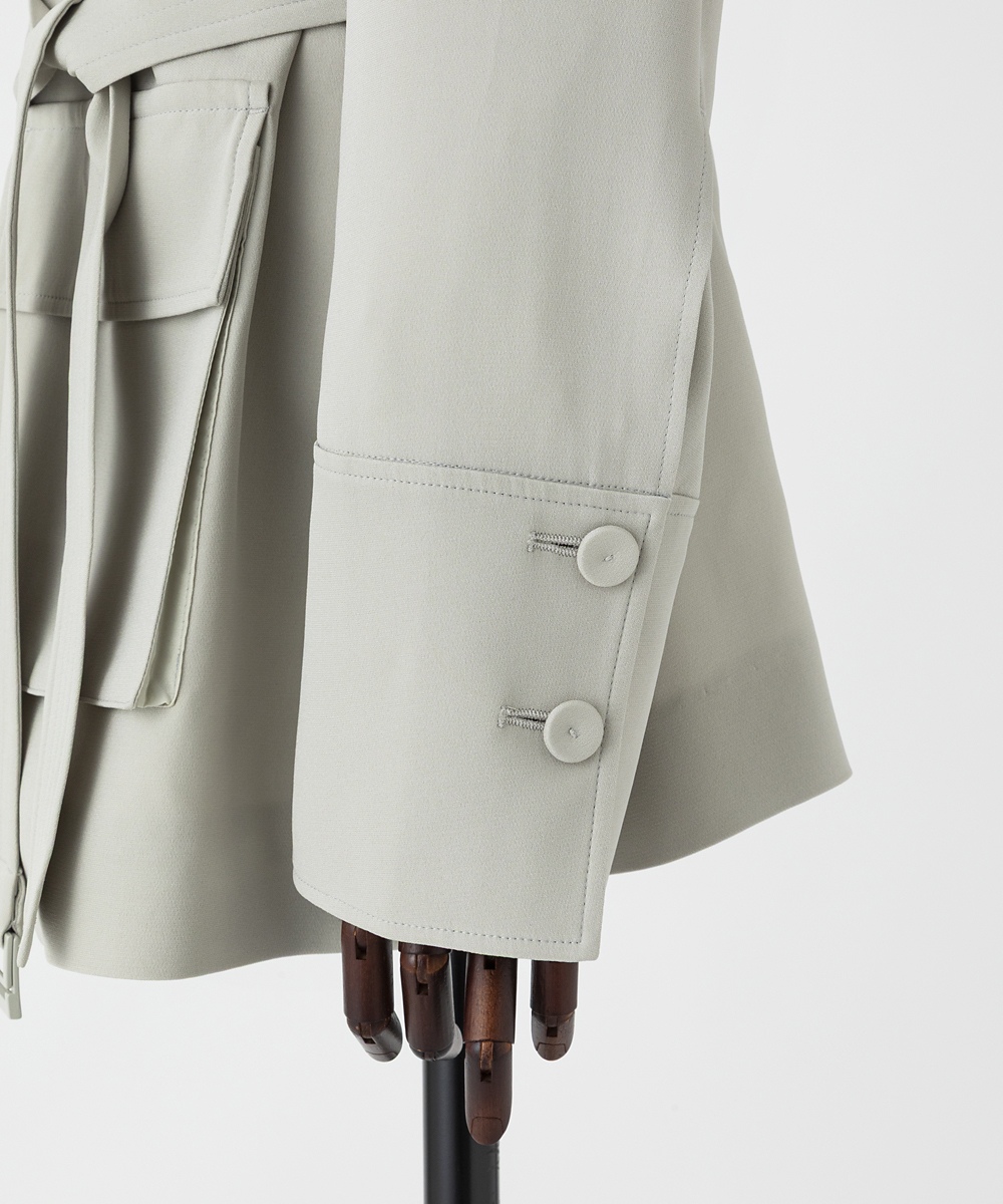 EAUVIRE シルクジョーゼットサファリジャケット セージ