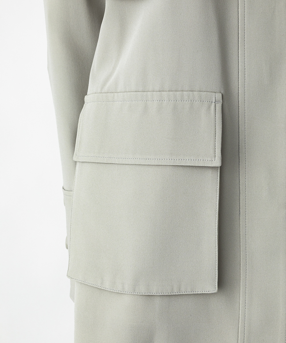 EAUVIRE シルクジョーゼットサファリジャケット セージ