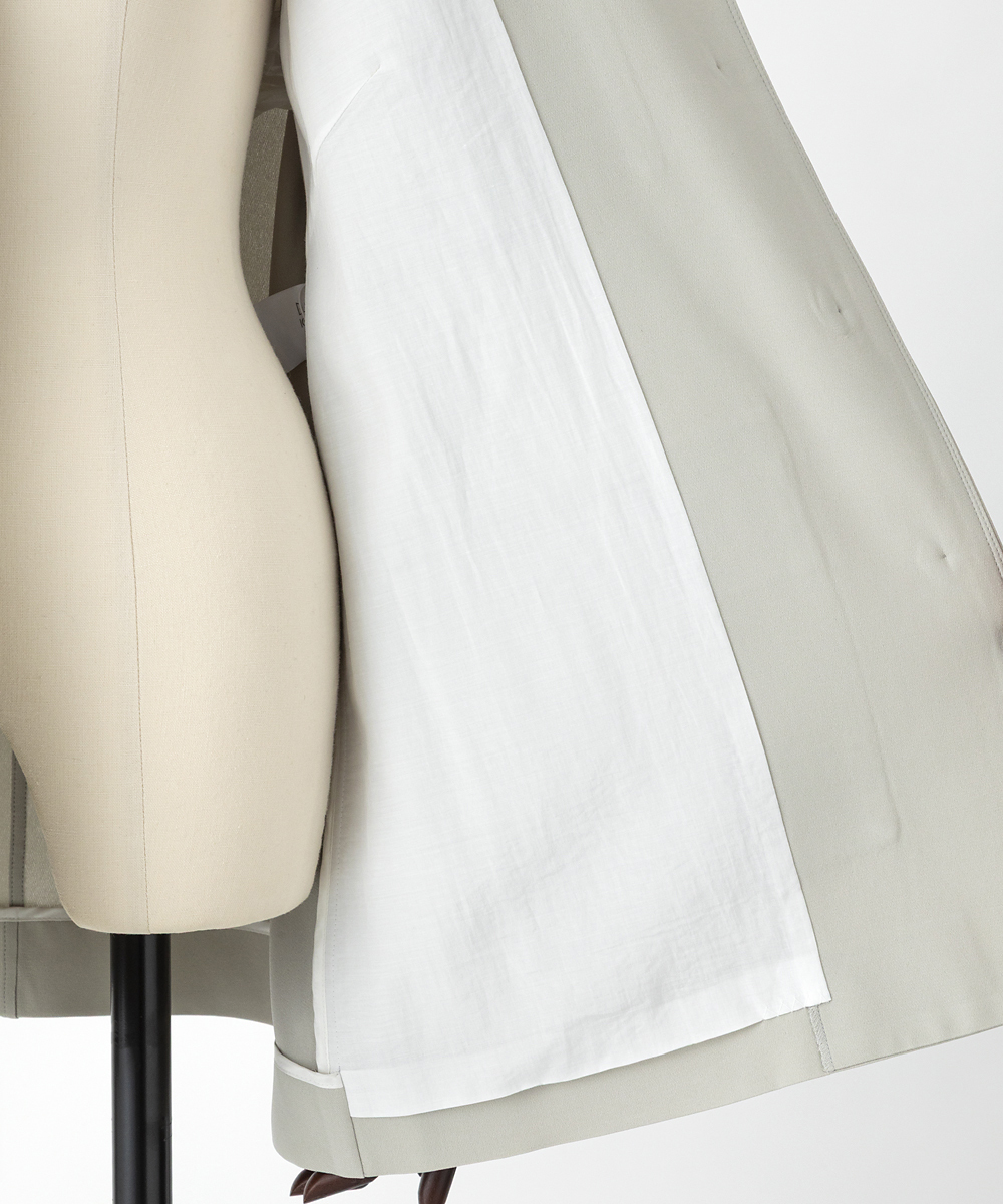 EAUVIRE シルクジョーゼットサファリジャケット セージ