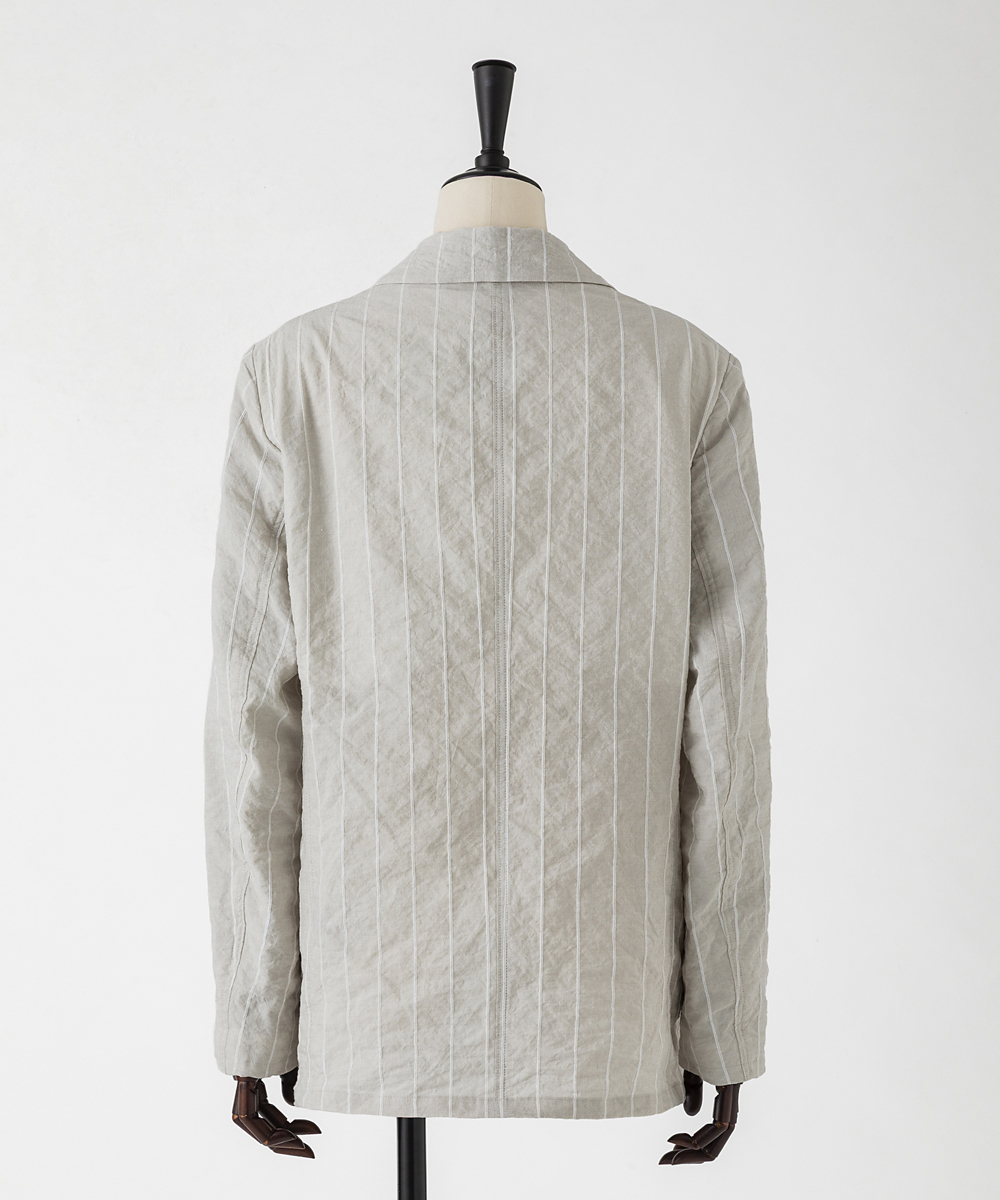 EAUVIRE テクニカルワッシャーストライプジャケット サンドベージュ