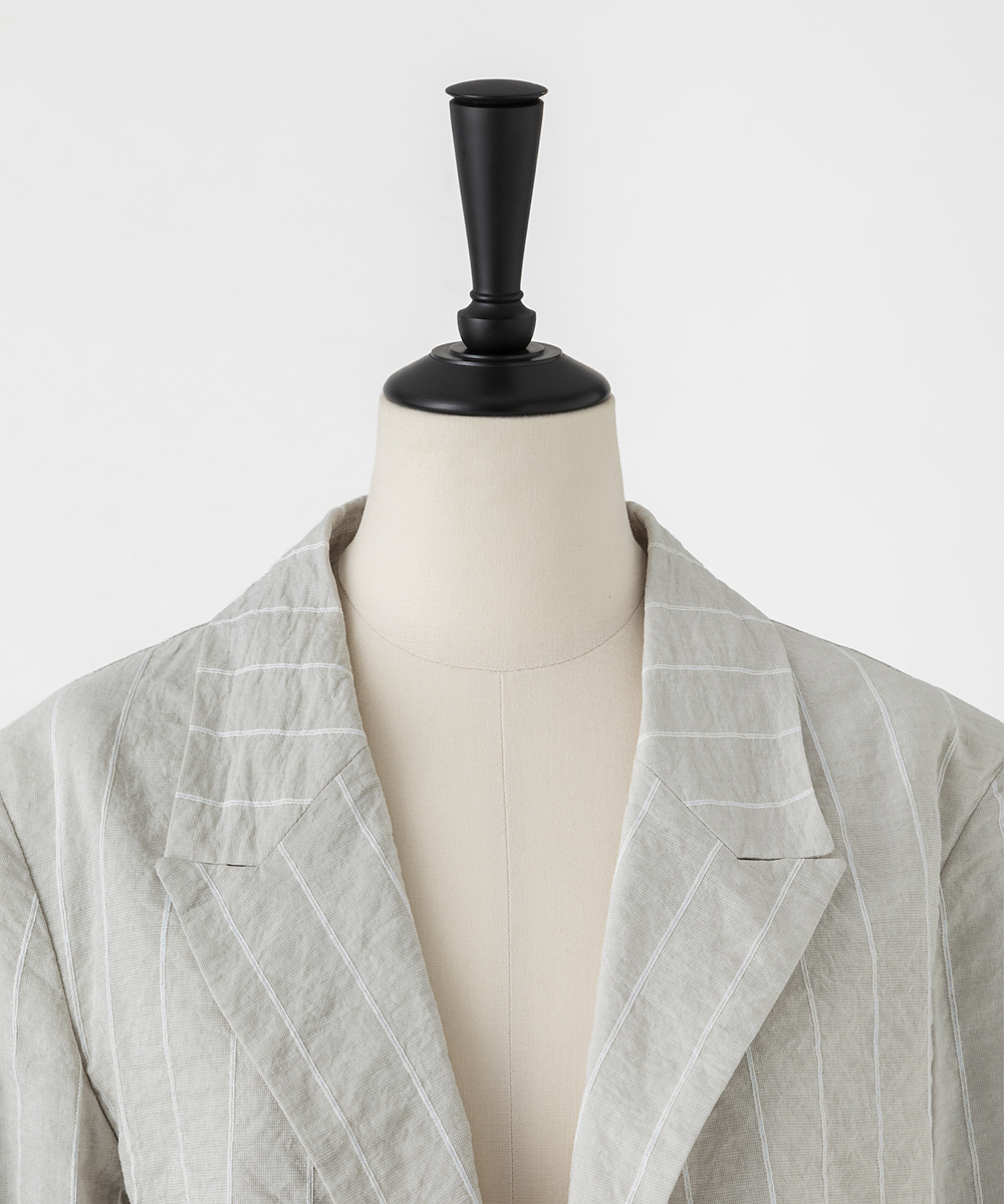 EAUVIRE テクニカルワッシャーストライプジャケット サンドベージュ