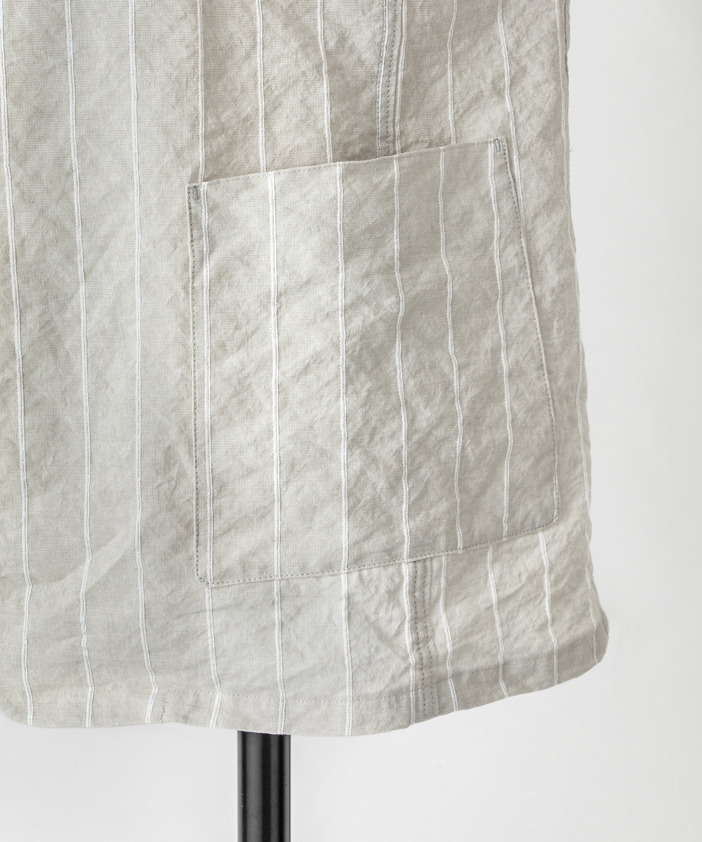 EAUVIRE テクニカルワッシャーストライプジャケット サンドベージュ