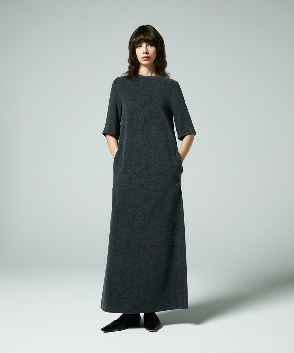 EAUVIRE ウールフリースワンピース グレー