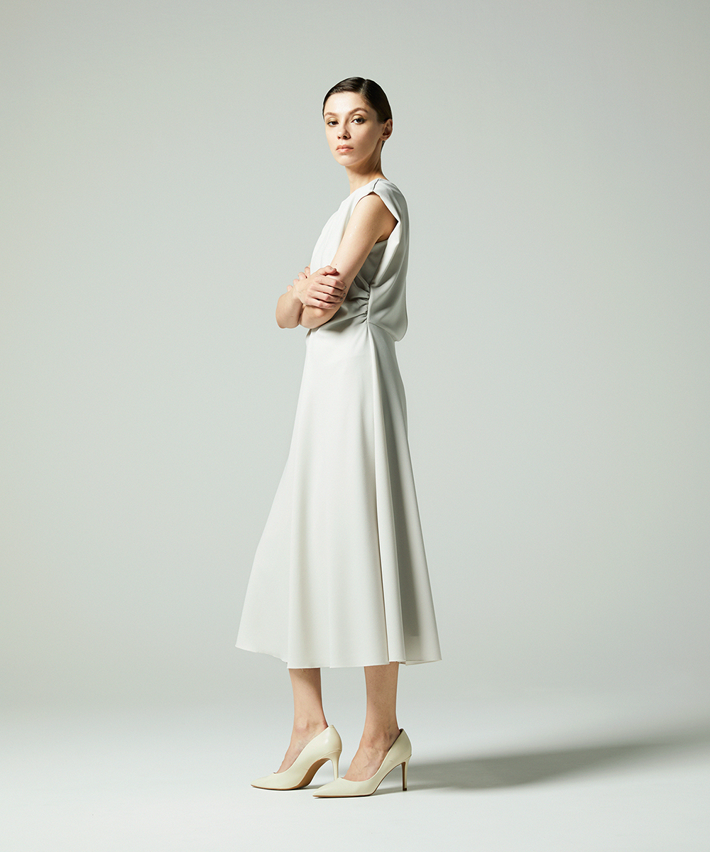 EAUVIRE ドレープドレス サンドベージュ