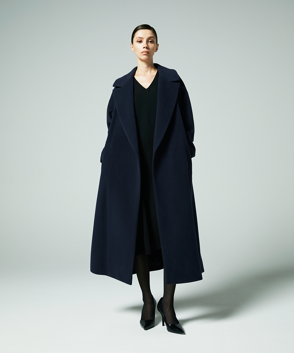 EAUVIRE Vネックフレアードレス ブラック