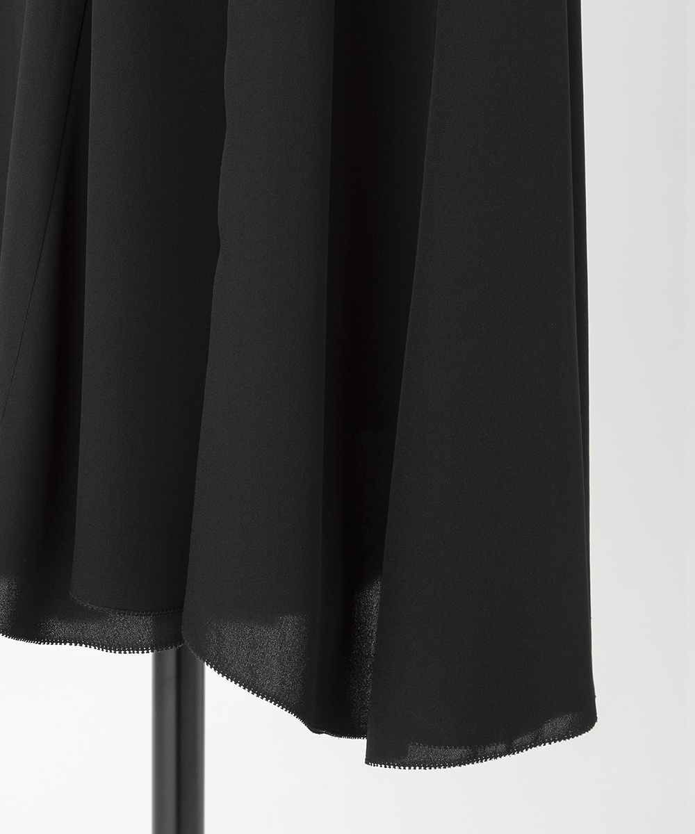 EAUVIRE Vネックフレアードレス ブラック