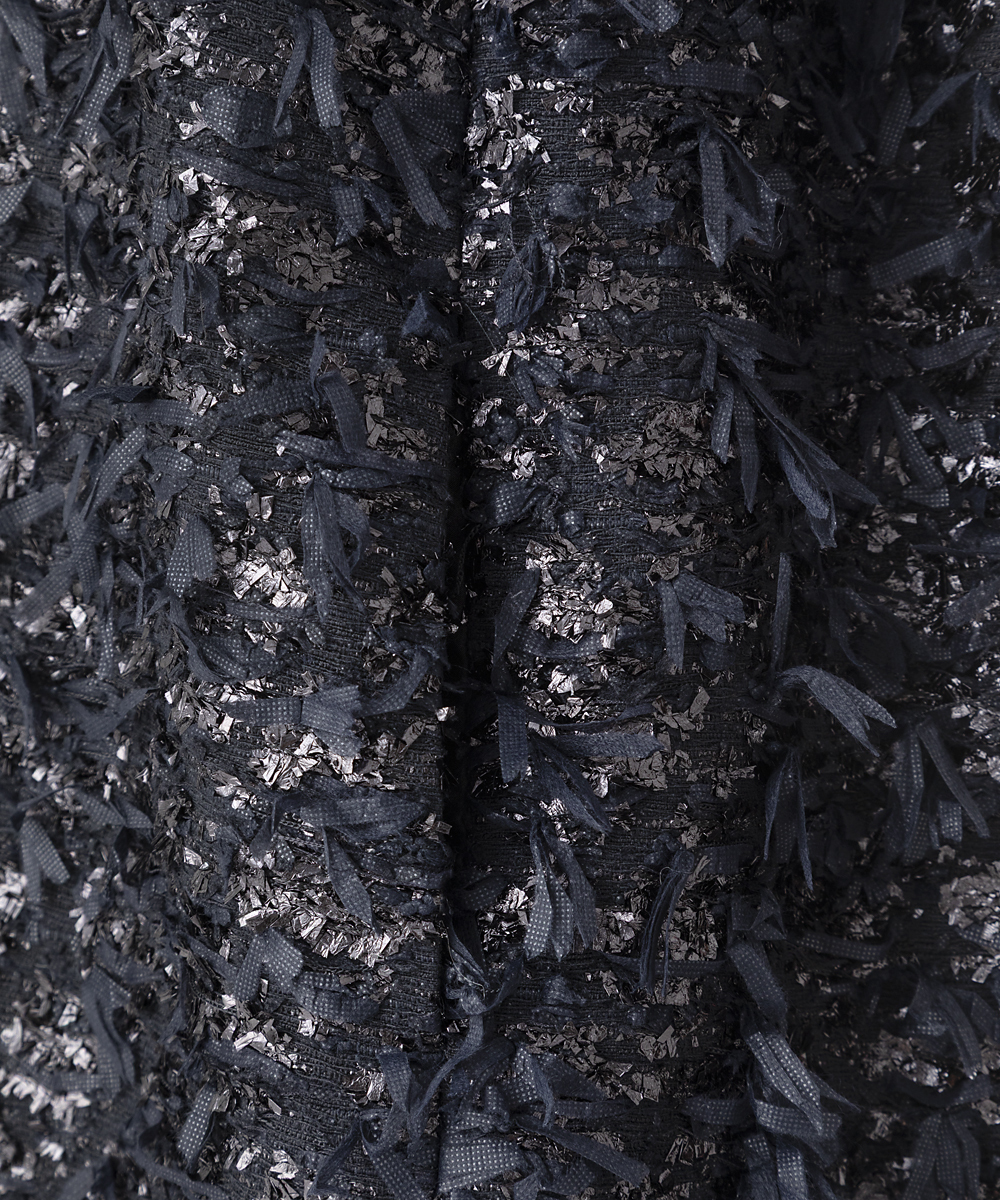 EAUVIRE リボンツイードワンピース ブラック