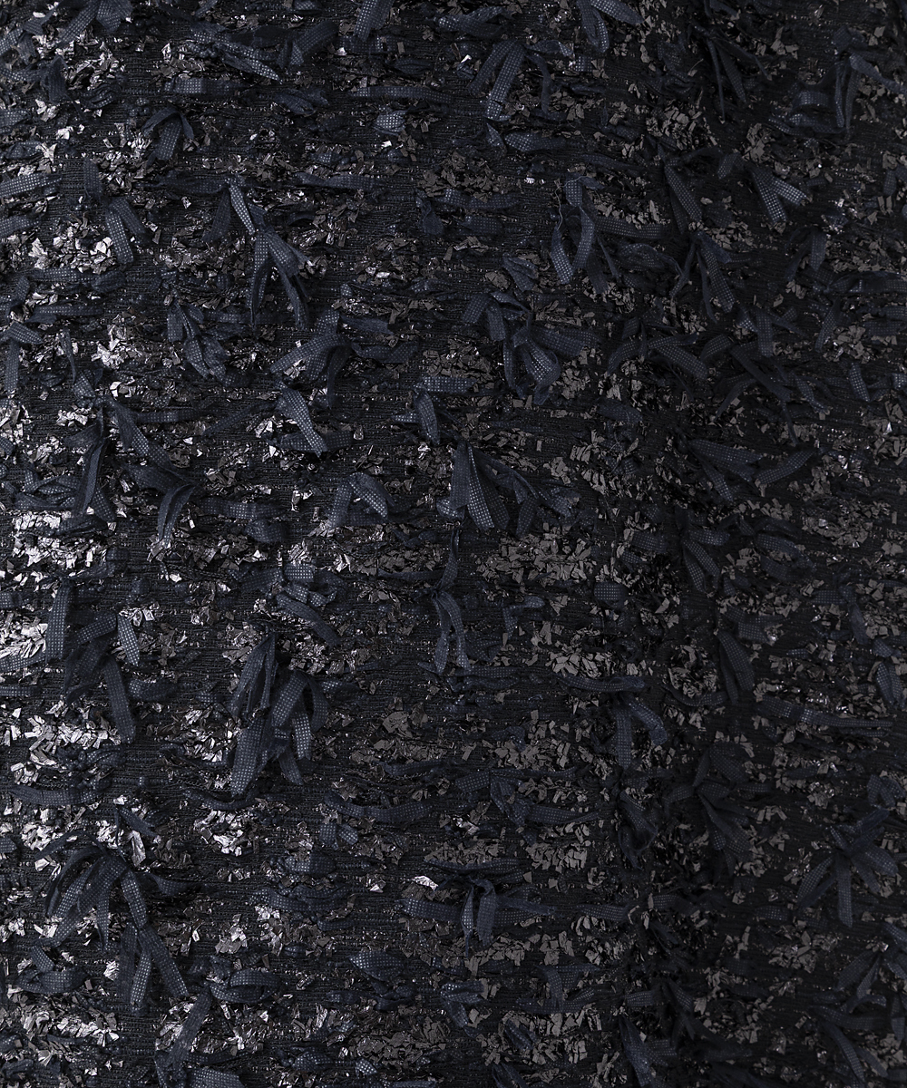 EAUVIRE リボンツイードワンピース ブラック