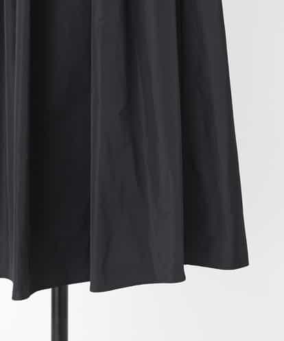 EAUVIRE タックギャザーベルトドレス ブラック