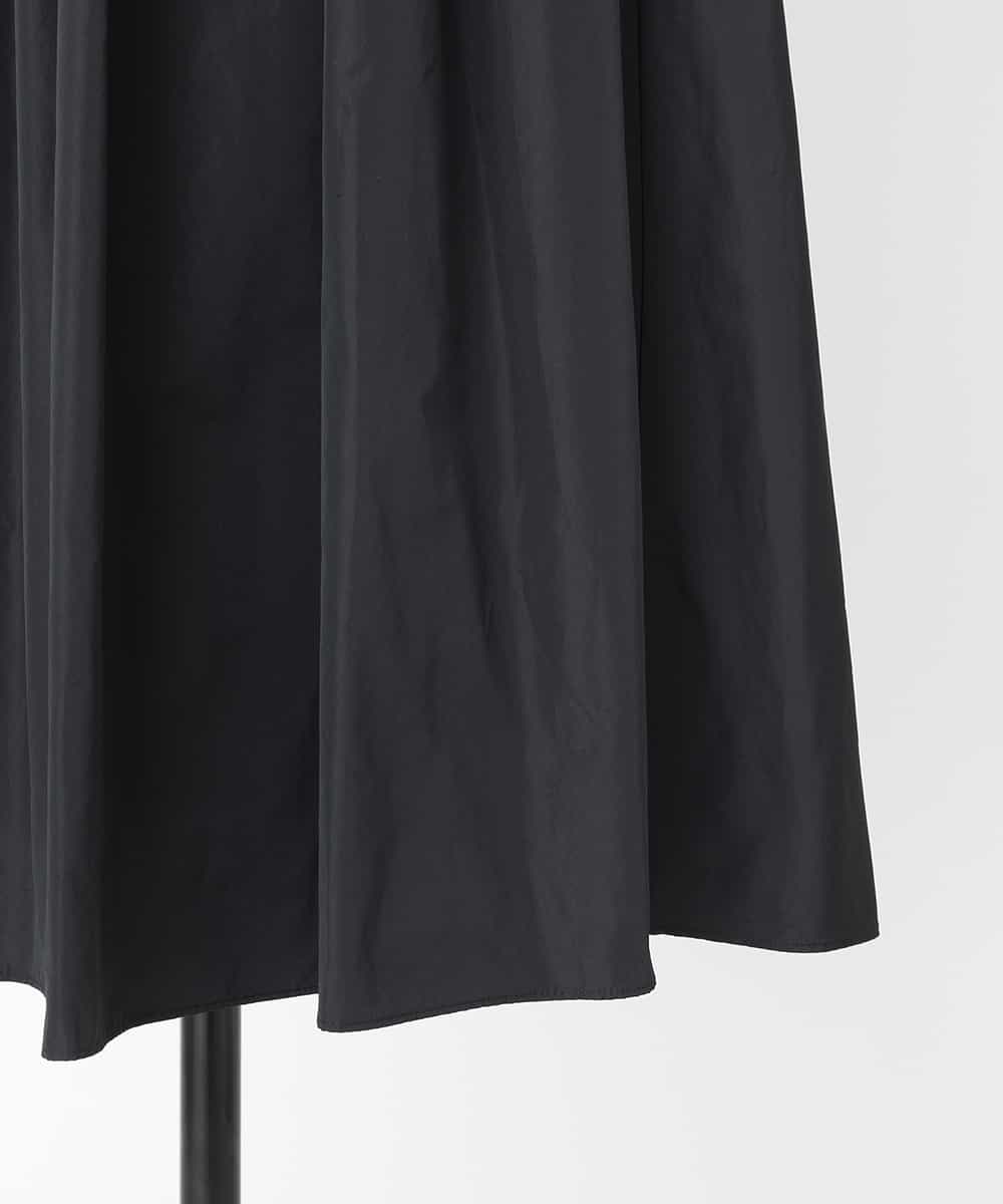 EAUVIRE タックギャザーベルトドレス ブラック