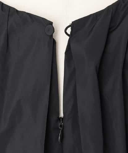 EAUVIRE タックギャザーベルトドレス ブラック