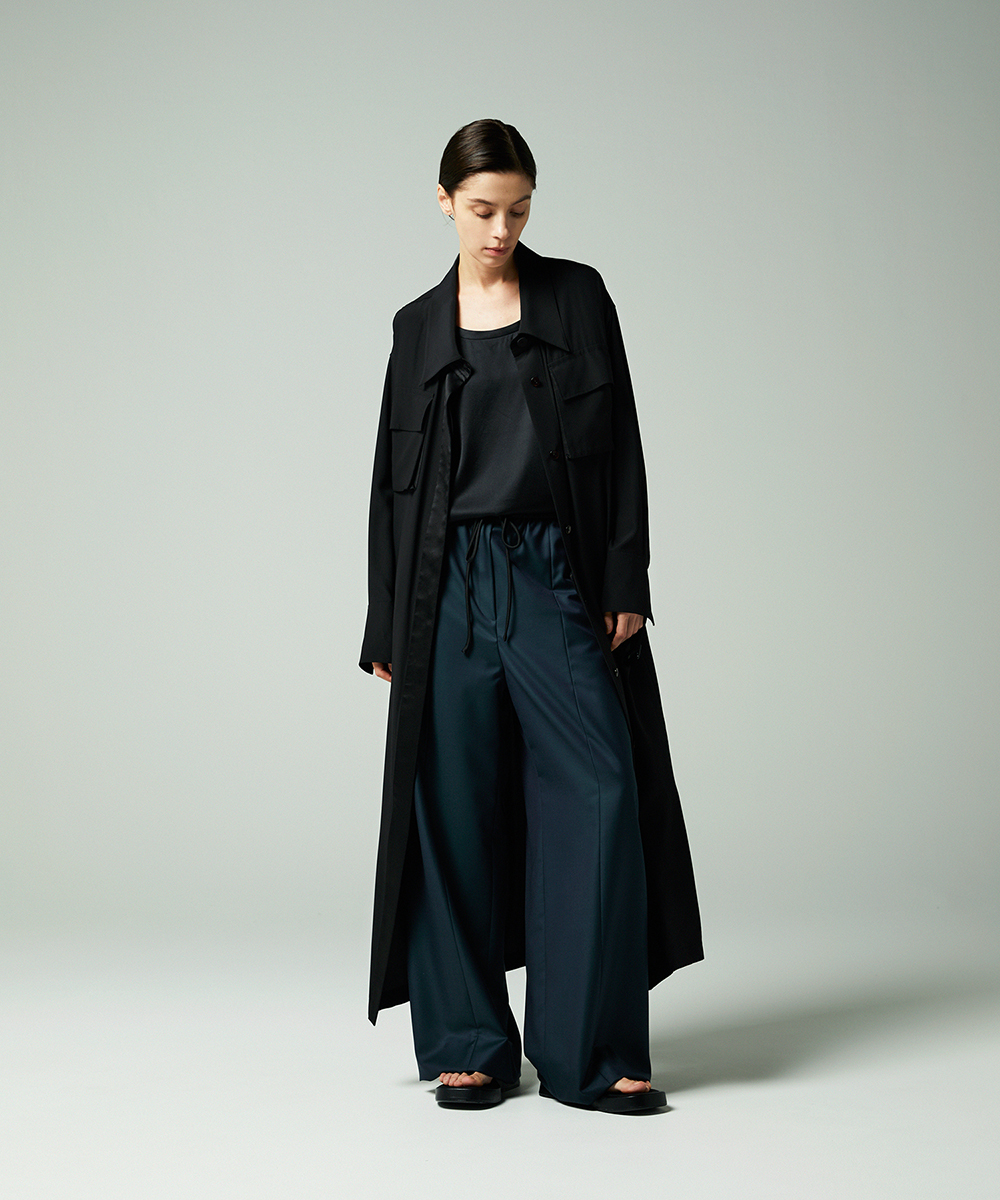 EAUVIRE ウォッシャブルシルクシャツドレス キャメル