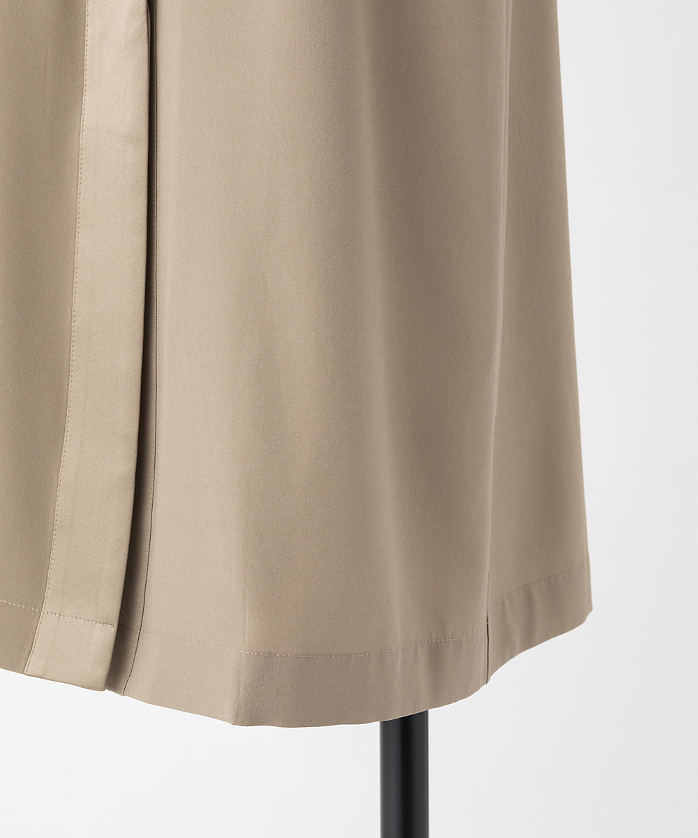 EAUVIRE ウォッシャブルシルクシャツドレス キャメル