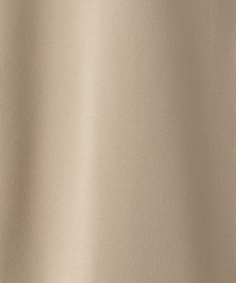 EAUVIRE ウォッシャブルシルクシャツドレス キャメル