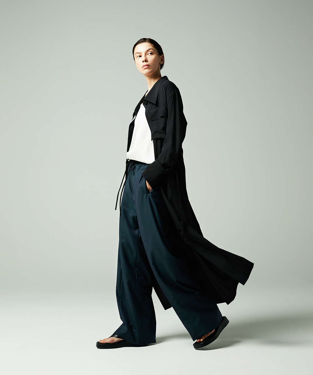 ウォッシャブルシルクシャツドレス