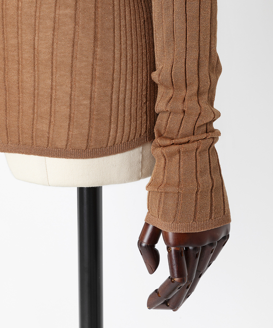 EAUVIRE シアーラメクルーネックプルオーバー ブラック