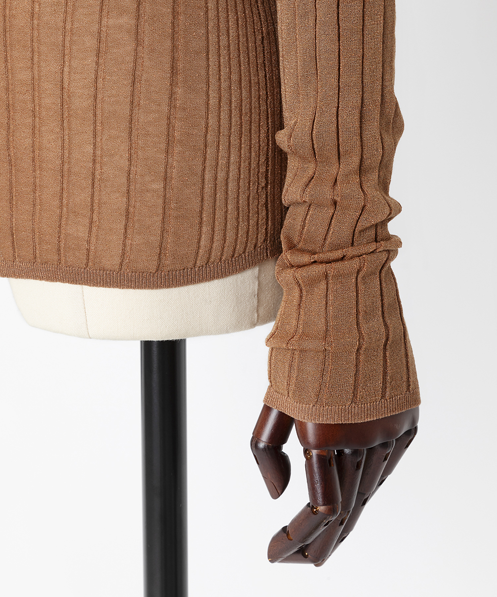 EAUVIRE シアーラメクルーネックプルオーバー ブラック