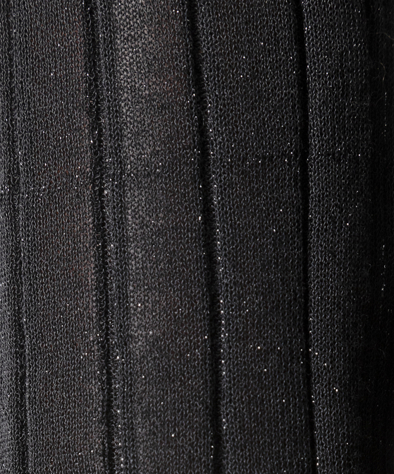 EAUVIRE シアーラメクルーネックプルオーバー ブラック