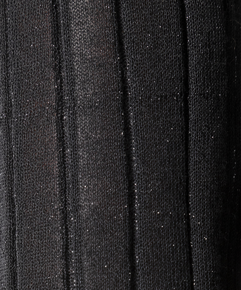 EAUVIRE シアーラメクルーネックプルオーバー ブラック