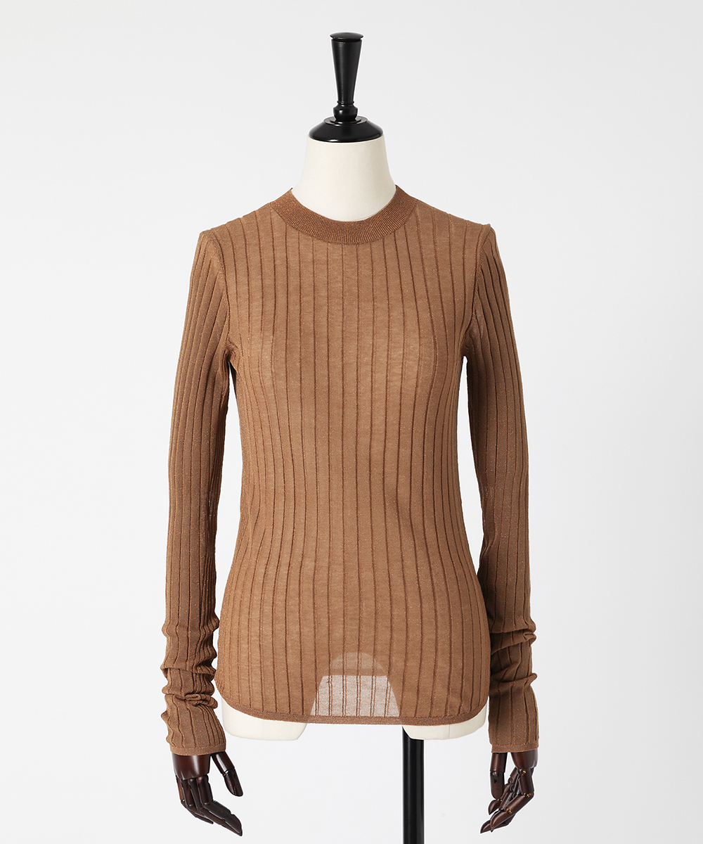 EAUVIRE シアーラメクルーネックプルオーバー ブラック