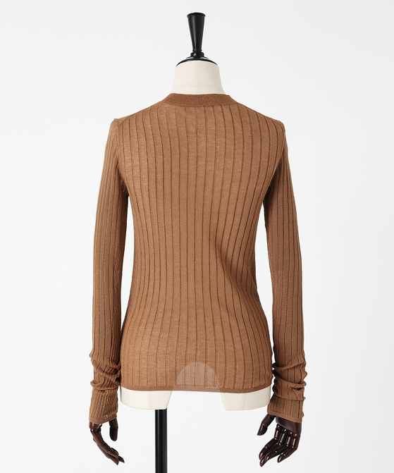 EAUVIRE シアーラメクルーネックプルオーバー ブラック